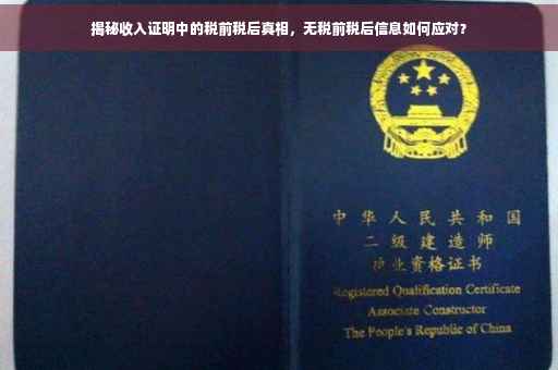 揭秘收入证明中的税前税后真相，无税前税后信息如何应对？
