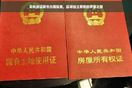 无党派证明书办理指南，探寻独立思想的声音之路