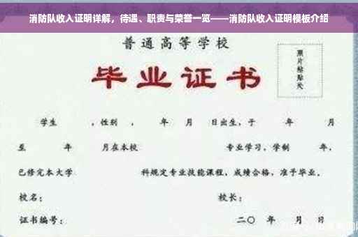 消防队收入证明详解，待遇、职责与荣誉一览——消防队收入证明模板介绍