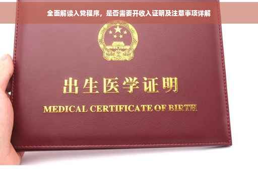 全面解读入党程序，是否需要开收入证明及注意事项详解