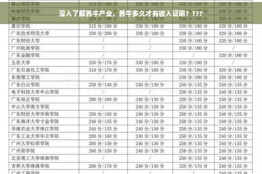 深入了解养牛产业，养牛多久才有收入证明？???
