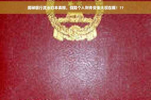 揭秘银行流水归本真相，保障个人财务安全大权在握！??