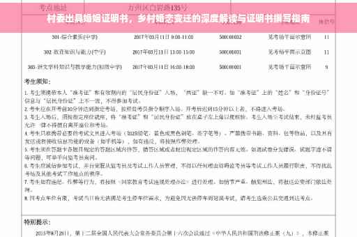 村委出具婚姻证明书，乡村婚恋变迁的深度解读与证明书撰写指南
