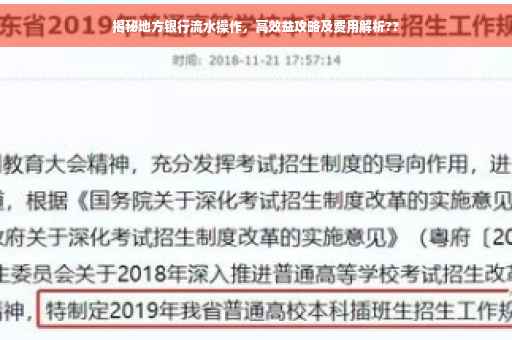 揭秘地方银行流水操作，高效益攻略及费用解析??