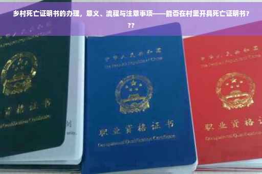 乡村死亡证明书的办理，意义、流程与注意事项——能否在村里开具死亡证明书？??