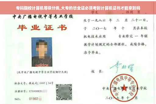 专科院校计算机等级分类,大专的毕业证必须考到计算机证书才能拿到吗
