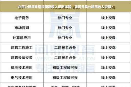 北京公租房申请指南及收入证明详解，如何开具公租房收入证明？