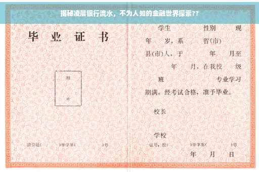 揭秘凌晨银行流水，不为人知的金融世界探索??