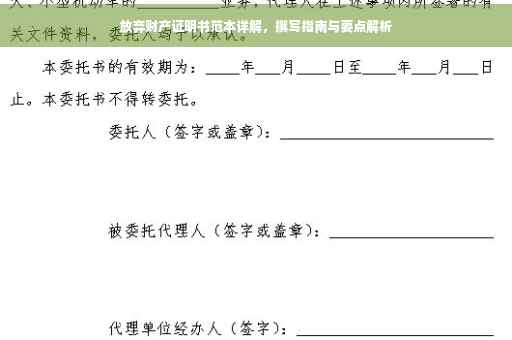 放弃财产证明书范本详解，撰写指南与要点解析