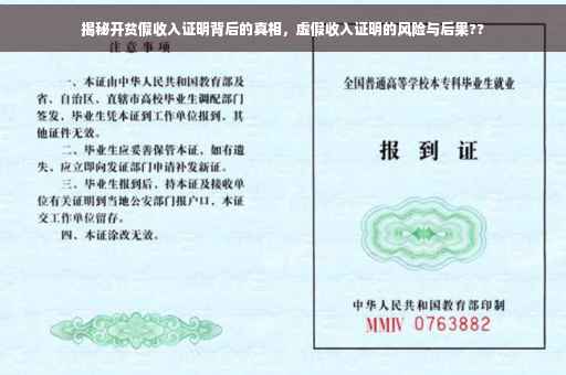 揭秘开贫假收入证明背后的真相，虚假收入证明的风险与后果??