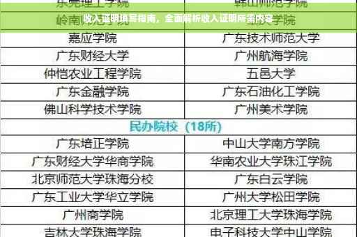 收入证明填写指南，全面解析收入证明所需内容