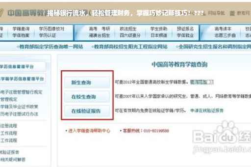 揭秘银行流水，轻松管理财务，掌握巧妙记账技巧！???