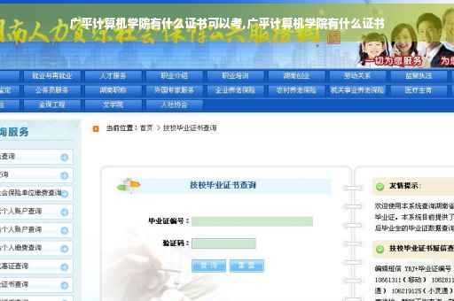 广平计算机学院有什么证书可以考,广平计算机学院有什么证书