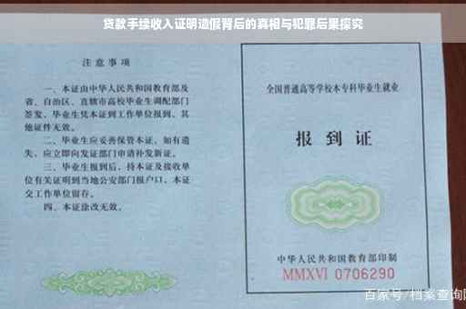 贷款手续收入证明造假背后的真相与犯罪后果探究