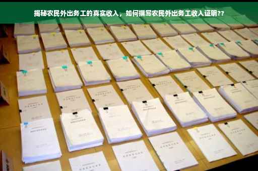 揭秘农民外出务工的真实收入，如何撰写农民外出务工收入证明??