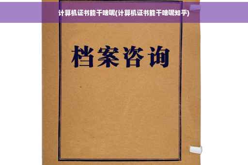 计算机证书能干啥呢(计算机证书能干啥呢知乎)