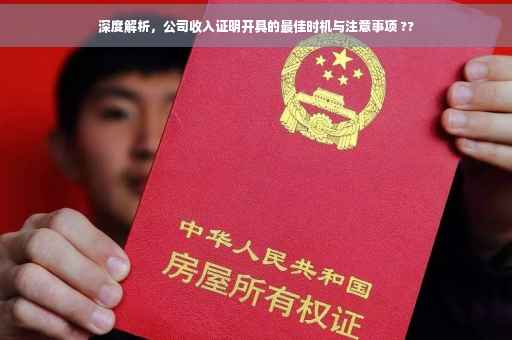 深度解析，公司收入证明开具的最佳时机与注意事项 ??