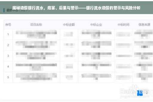 揭秘造假银行流水，危害、后果与警示——银行流水造假的警示与风险分析