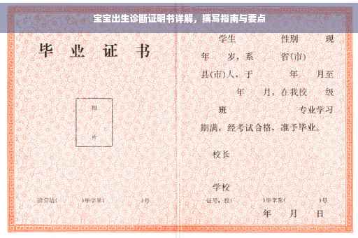 宝宝出生诊断证明书详解，撰写指南与要点