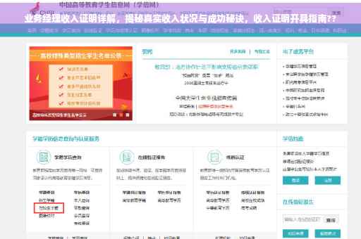 业务经理收入证明详解，揭秘真实收入状况与成功秘诀，收入证明开具指南??