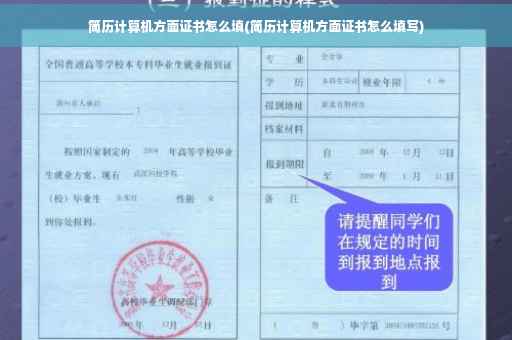 简历计算机方面证书怎么填(简历计算机方面证书怎么填写)