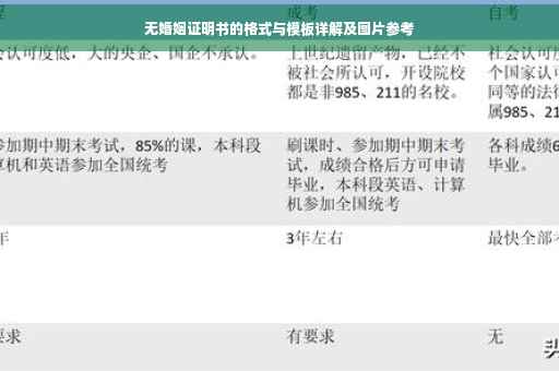 无婚姻证明书的格式与模板详解及图片参考