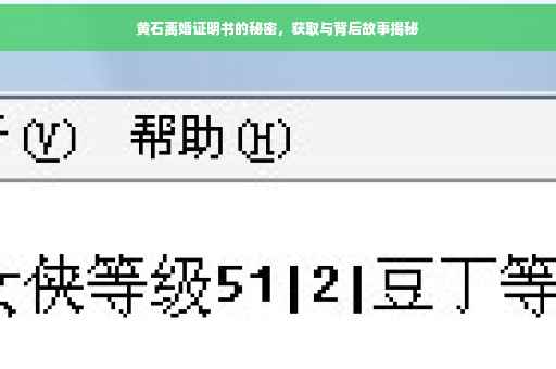 黄石离婚证明书的秘密，获取与背后故事揭秘