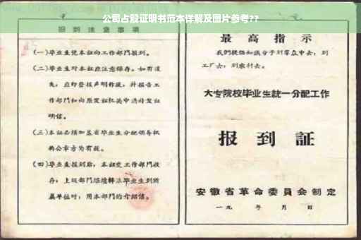 公司占股证明书范本详解及图片参考??