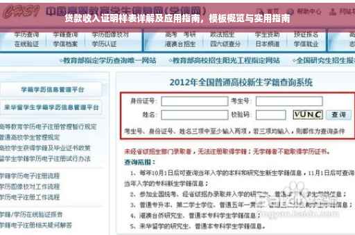 贷款收入证明样表详解及应用指南，模板概览与实用指南