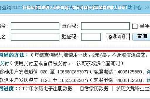 社保基金其他收入证明详解，如何开具社保基金其他收入证明？