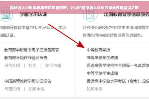 揭秘收入证明真相与应对招聘策略，公司招聘中收入证明的重要性与解读之道