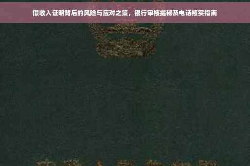 假收入证明背后的风险与应对之策，银行审核揭秘及电话核实指南