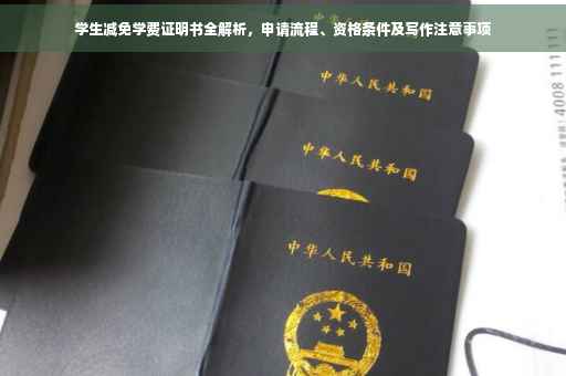 学生减免学费证明书全解析，申请流程、资格条件及写作注意事项