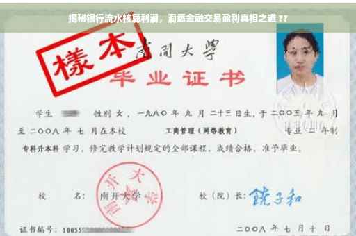 揭秘银行流水核算利润，洞悉金融交易盈利真相之道 ??