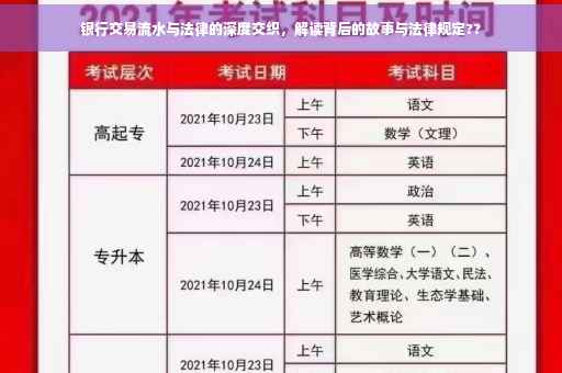银行交易流水与法律的深度交织，解读背后的故事与法律规定??