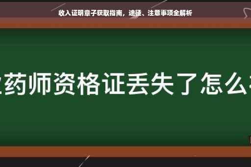 收入证明章子获取指南，途径、注意事项全解析