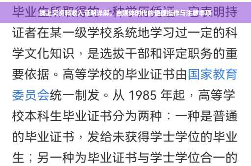 线上交资料收入证明详解，自媒体时代的便捷操作与注意事项