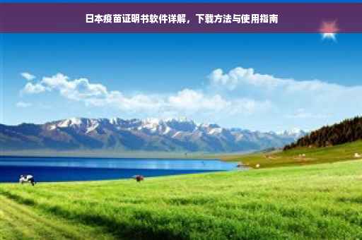 日本疫苗证明书软件详解，下载方法与使用指南