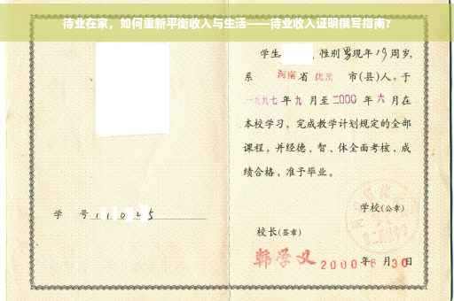 待业在家，如何重新平衡收入与生活——待业收入证明撰写指南?