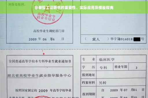 非暑假工证明书的重要性、实际应用及模板指南