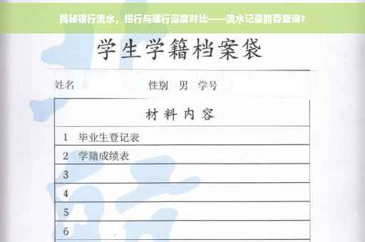 揭秘银行流水，招行与建行深度对比——流水记录能否查询？