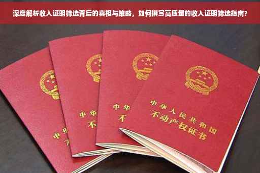 深度解析收入证明筛选背后的真相与策略，如何撰写高质量的收入证明筛选指南？