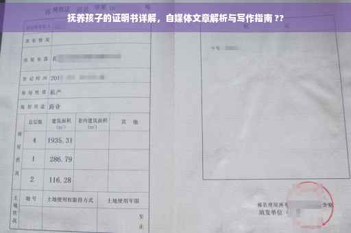 抚养孩子的证明书详解，自媒体文章解析与写作指南 ??