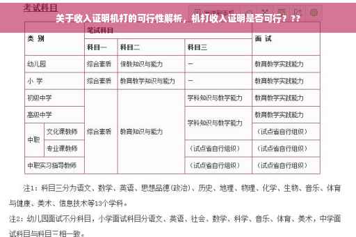 关于收入证明机打的可行性解析，机打收入证明是否可行？??