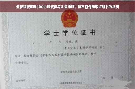 低保领取证明书的办理流程与注意事项，撰写低保领取证明书的指南