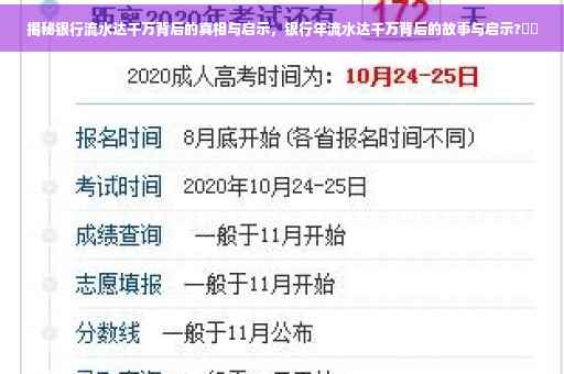 揭秘银行流水达千万背后的真相与启示，银行年流水达千万背后的故事与启示?⚡️