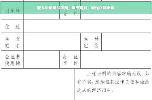 收入证明填写指南，细节详解，确保正确无误