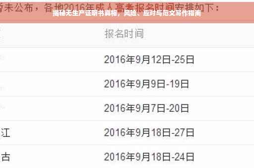 揭秘无生产证明书真相，风险、应对与范文写作指南