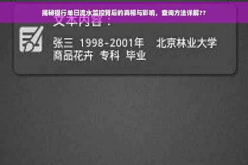 揭秘银行单日流水监控背后的真相与影响，查询方法详解??