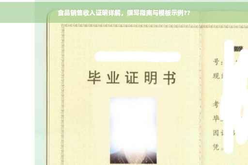 食品销售收入证明详解，撰写指南与模板示例??